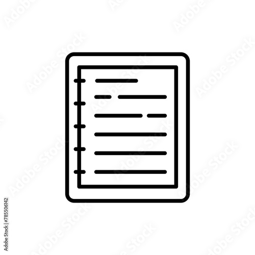 Notebook outline icons, minimalist vector illustration ,simple transparent graphic element .Isolated on white background © Upnowgraphic Studio