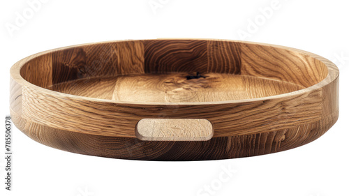 Wooden bowl on a white background