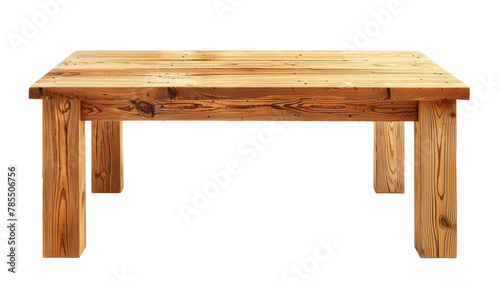 It is a wooden table on a white background.
