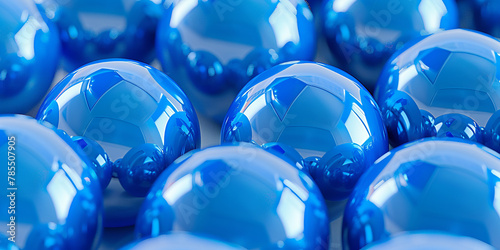 Blue balls on white HD 8K wallpaper Stock Photographic Image AI-generated Image