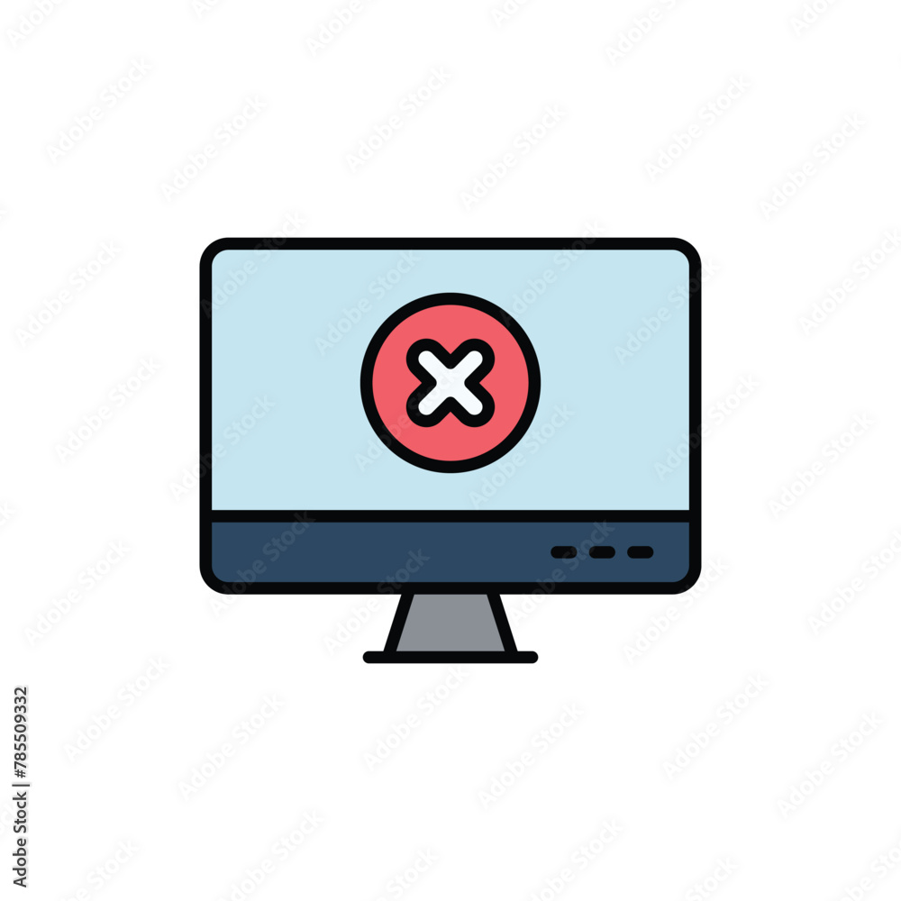 Monitor icon design with white background stock illustration Monitor icon design with white background stock illustration