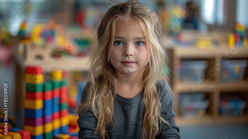 Wallpaper Mural Portrait of a Young Girl in a Playroom Torontodigital.ca