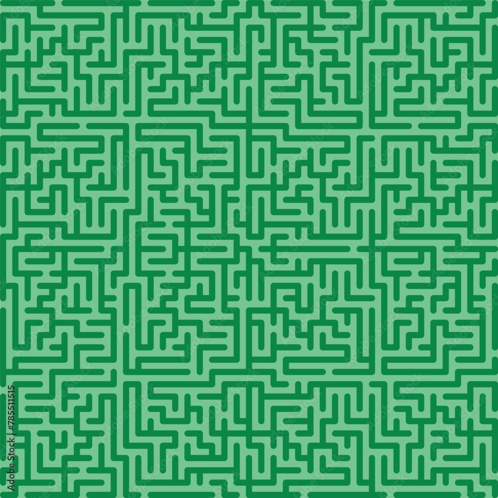 Green natural grass geometric rounded maze