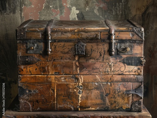 A trunk solid with the annals of time, bearing the scars and inscriptions of historys march