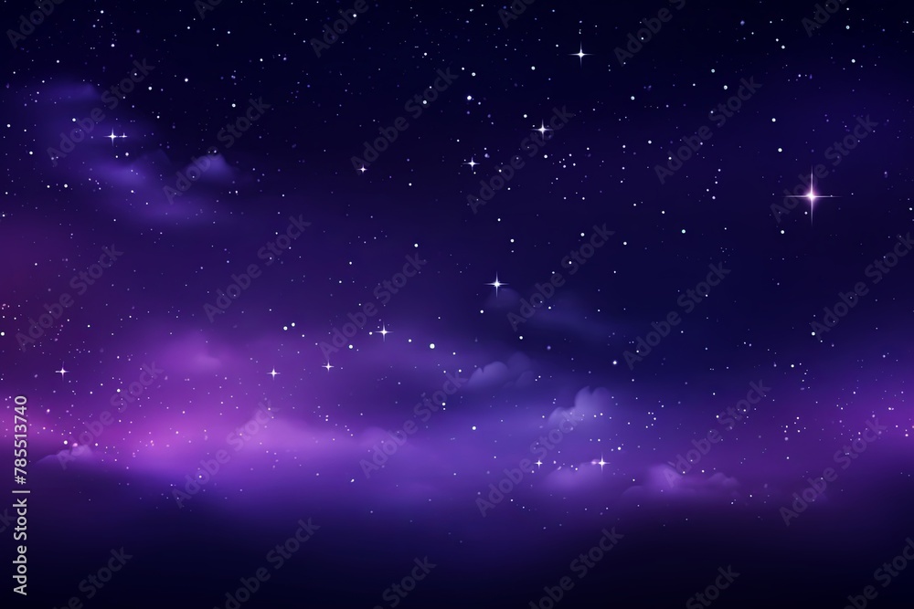 Starry night sky background with colorful glowing stars on a dark backdrop with copy space for text design photo or product, empty blank copyspace