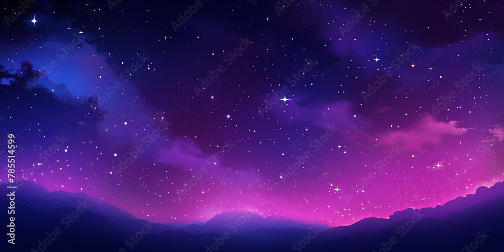 Starry night sky background with glowing stars on a dark backdrop with copy space for text design photo or product, empty blank copyspace