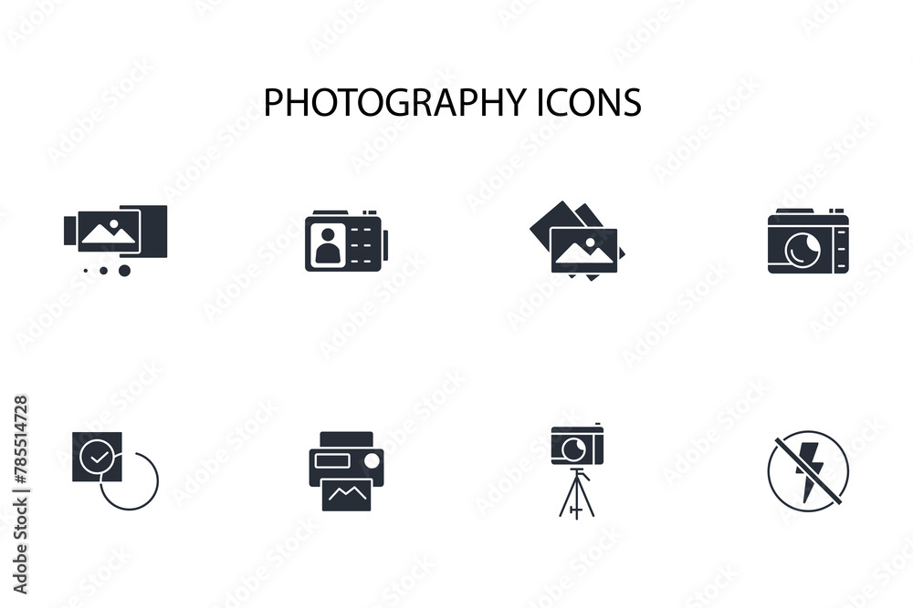 Photography icon set.vector.Editable stroke.linear style sign for use web design,logo.Symbol illustration. Photography icon set.vector.Editable stroke.linear style sign for use web design,logo.Symbol illustration.