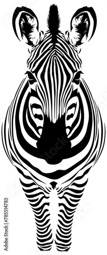 black silhouette of a zebra without background