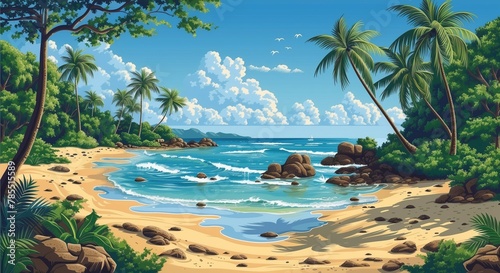 tropical beach illustration