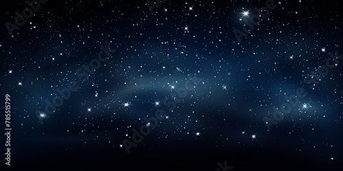 Starry night sky background with glowing stars on a dark backdrop with copy space for text design photo or product  empty blank copyspace