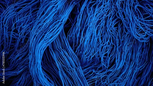 blue waving thread fabric background