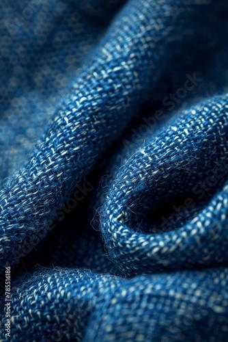 Close up shot of blue fabric