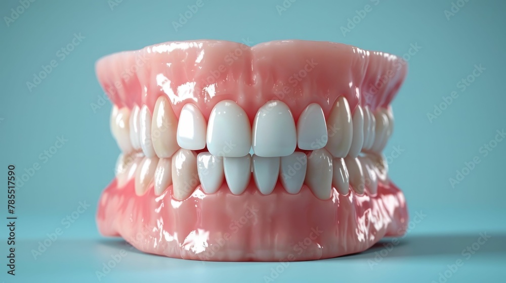 Obraz premium Visuals Depicting Dental Hygiene and Gingivitis Conditions in the Mouth for Educating Patients and Promoting Oral Health
