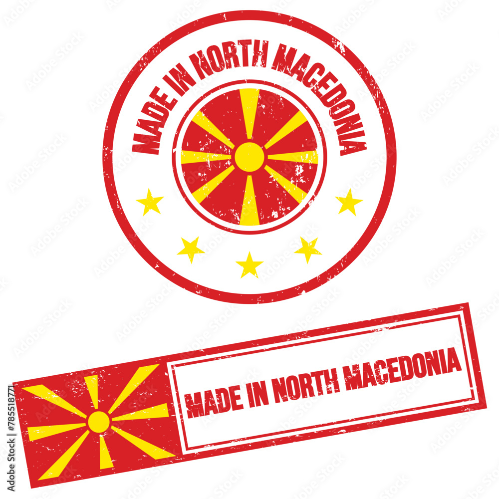 Made in North Macedonia Stamp Sign Grunge Style Made in North Macedonia Stamp Sign Grunge Style