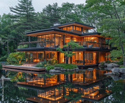 House atop lake