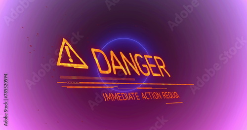 Image of danger text over circles