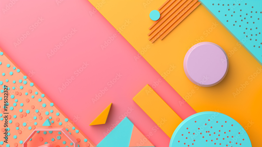 Obraz premium Colorful shapes with dots and text space