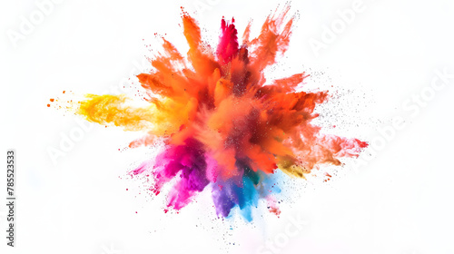 Colorful powder splash explosion with white background, illustration