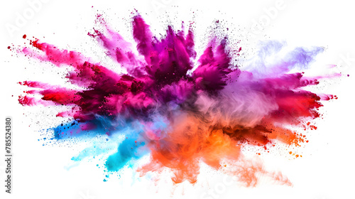 Colorful powder splash explosion with white background  illustration