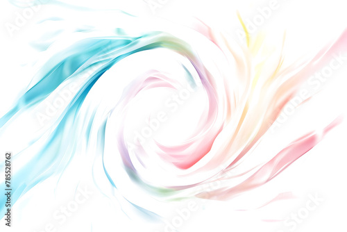 Soft pastel color swirls and twirls on white background. photo