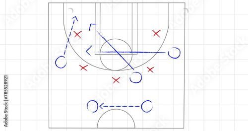 Image of game plan over white background