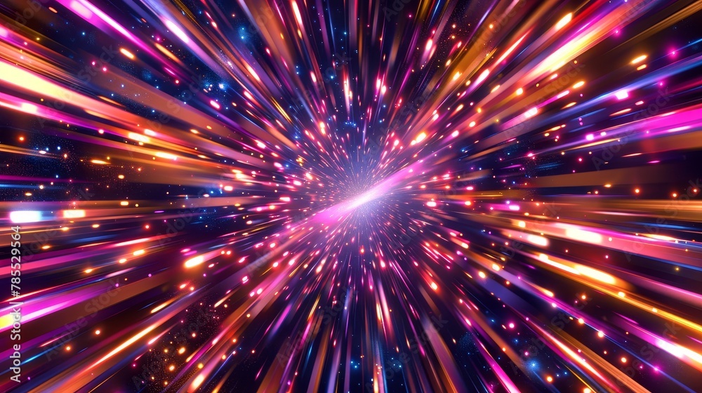 The hilarity of the hyperspace warp speed light effect background. A ...