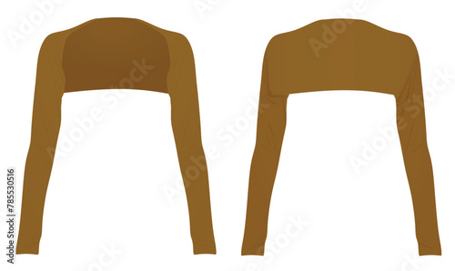 Woman brown bolero. vector illustration