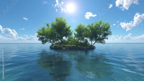 Isolated tropical island in the ocean
