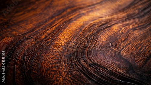 Pronounced Grain Texture: Dark Teak Wood Background