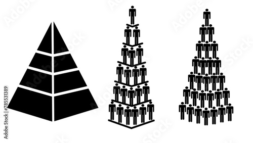 Hierarchy emblem, black isolated silhouette
