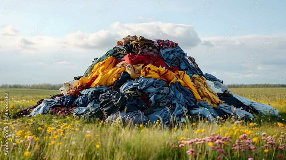 Fashion Waste: The Unseen Cost of Trend Chasing. Concept Fast Fashion, Environmental Impact 