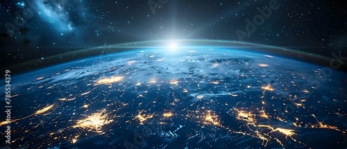 Global Connectivity: Earth's Information Web. Concept Technology, Internet, Global Communication, Cyber Security, Information Sharing