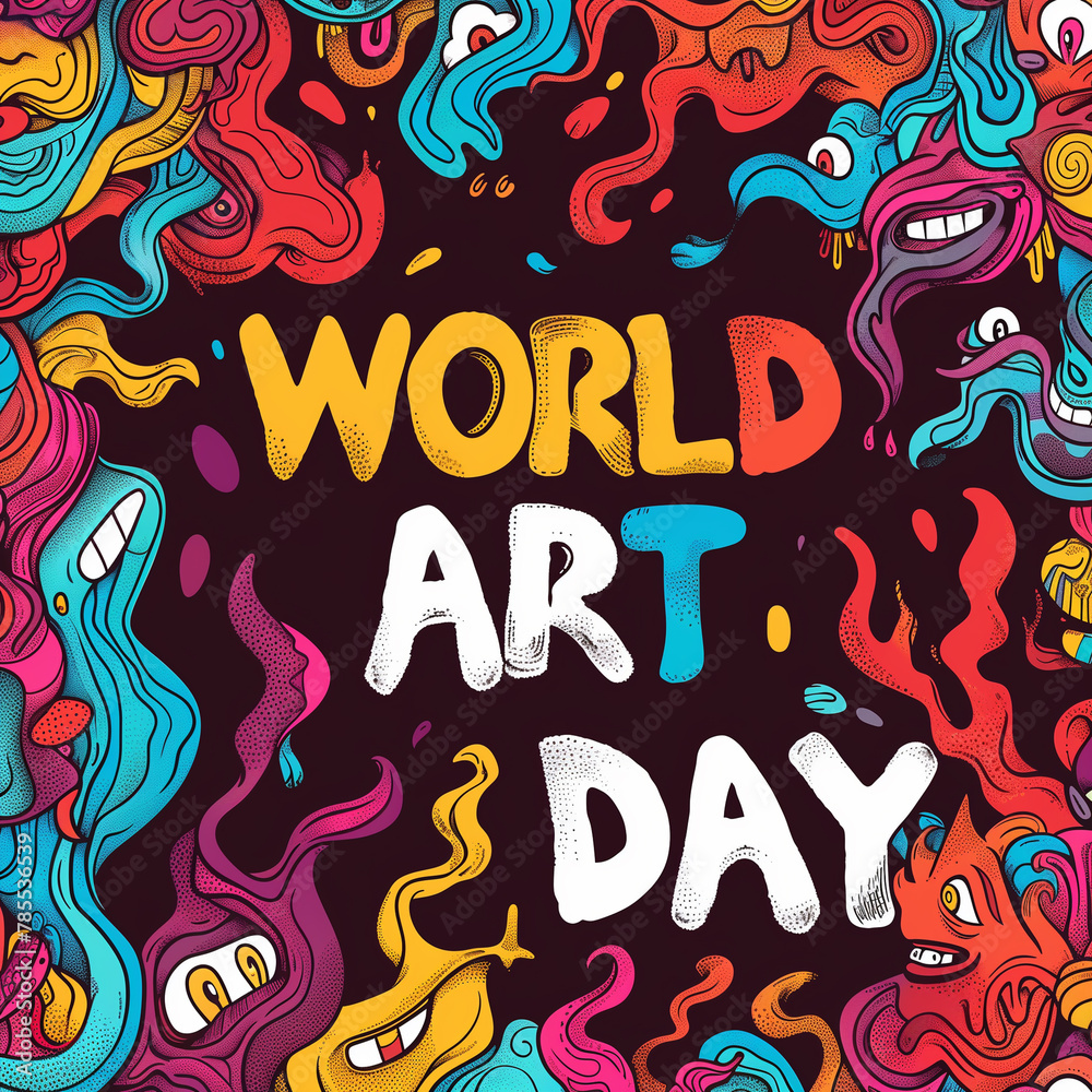 World art day poster illustration