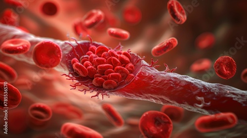 Thrombosis Awareness Graphic with Blood Clots and Prevention Strategies