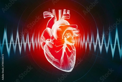Heart scan projection, depicting a medical journey through digital X ray diagnostics