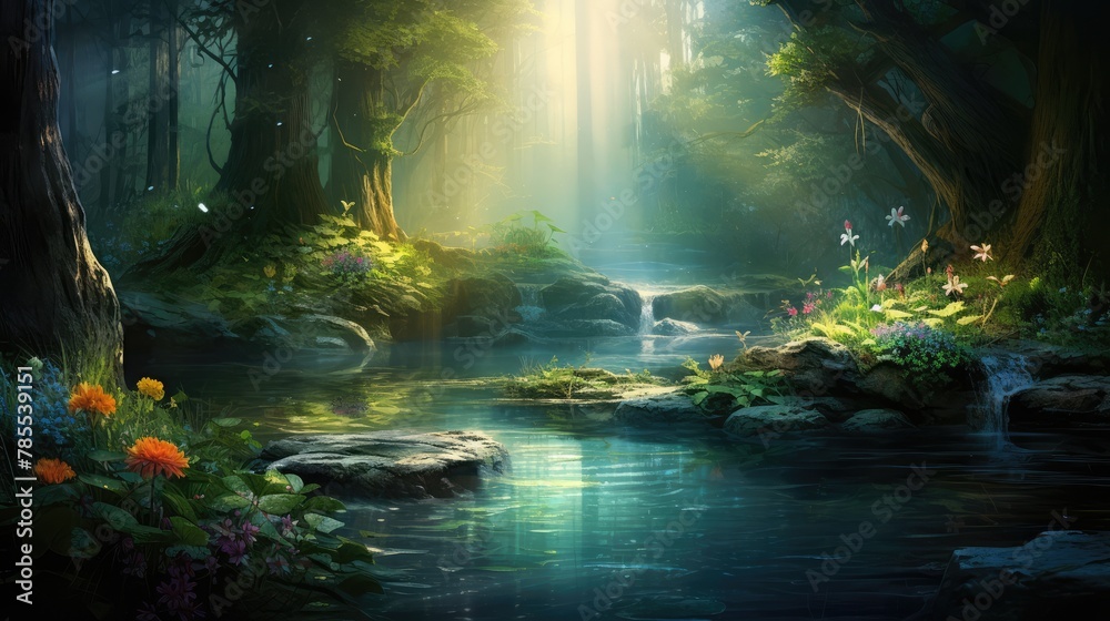 landscape with water and sun landscape with water and sun
