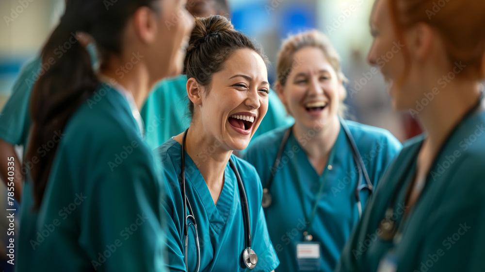 Obraz premium healthcare workers chilling moment, generative ai