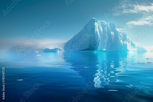 Majestic iceberg floating in the chilly antarctic sea under a crisp blue sky © MiraCle72