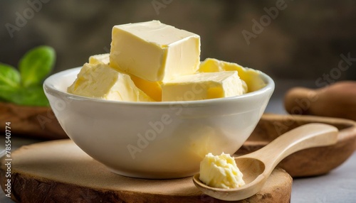 Butter Pieces in a bowl.
