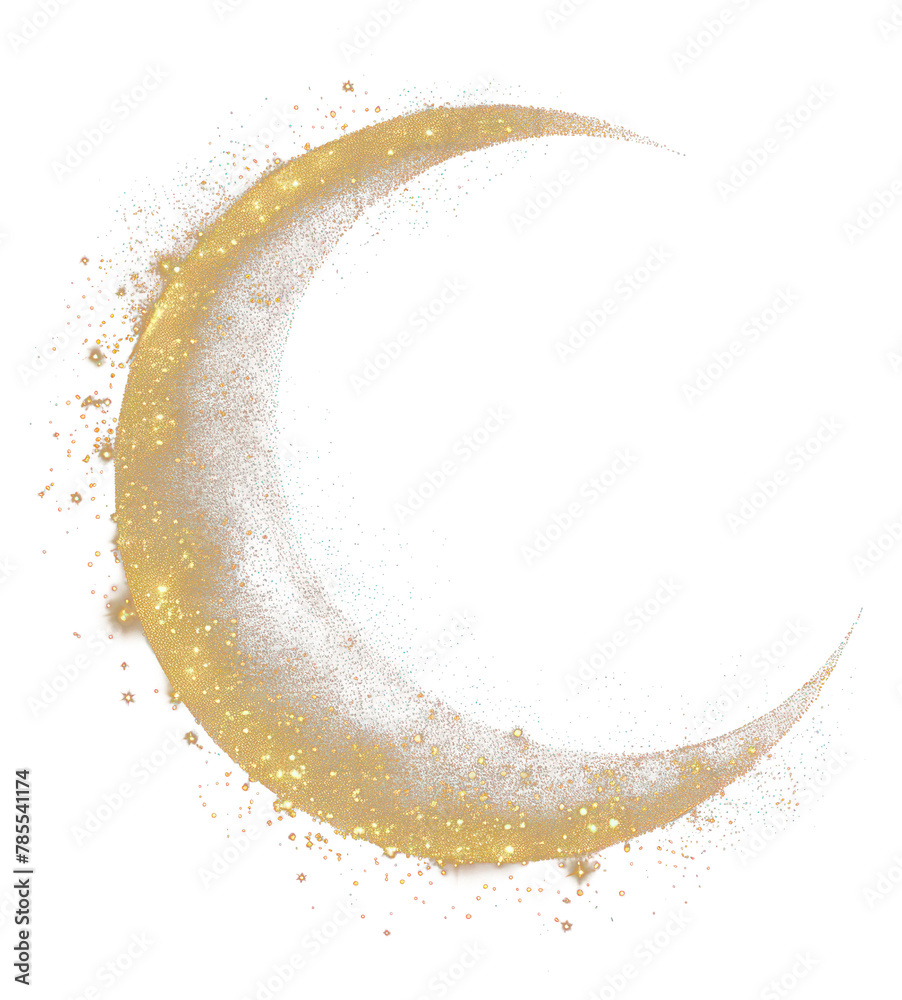 PNG Crescent moon sparkle light astronomy outdoors nature - obrazy, fototapety, plakaty 