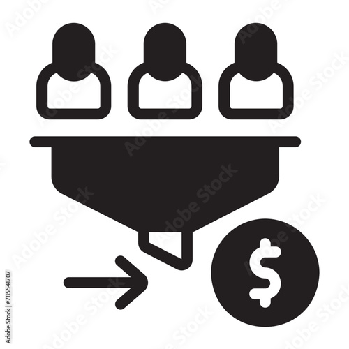 sales pipeline glyph icon