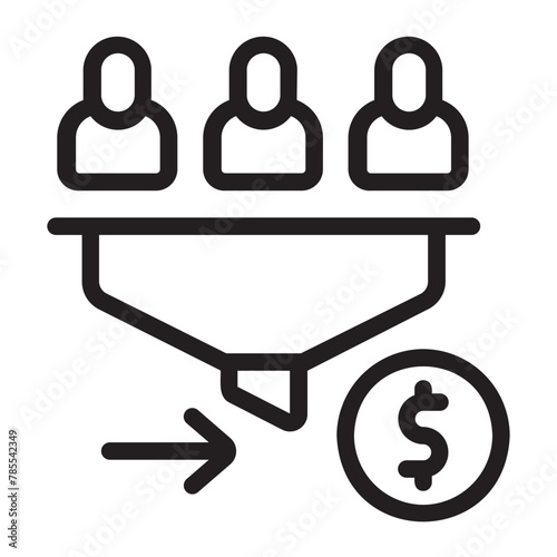 sales pipeline line icon