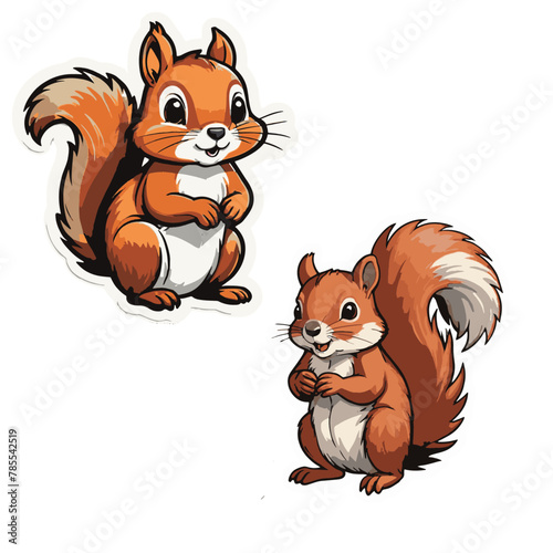 vector isolation clipart cute funny squirrel