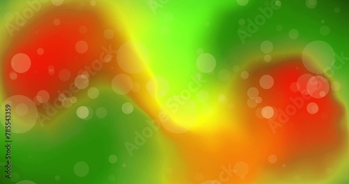 Image of white light orbs over green and orange lights