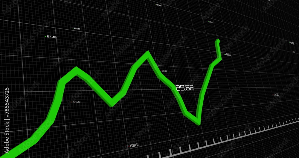 Image of data processing and floating diagram on the black background Image of data processing and floating diagram on the black background