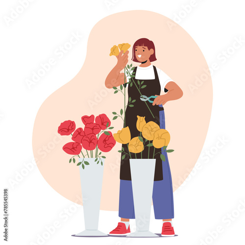 Florist Character Design, Arrange, And Sell Flowers And Plants For Various Occasions Such As Weddings, And Celebrations