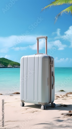 travel bag on ocean background © Vlad Kapusta