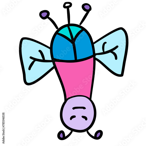 Dibujo infantil de mariposa (ID: 785546538)