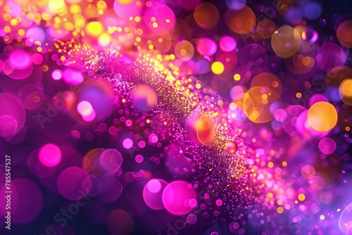 Vibrant Molecular Reaction Close-Up: Colorful Abstract Bokeh Lights in Dynamic Display