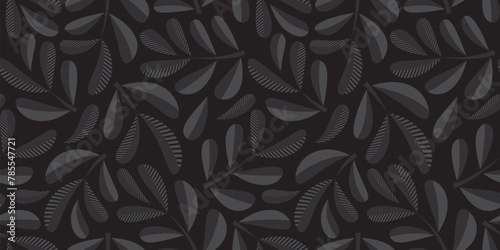 Organic motif, botanical motif background. Seamless pattern.Vector.スタイリッシュな有機的パターン